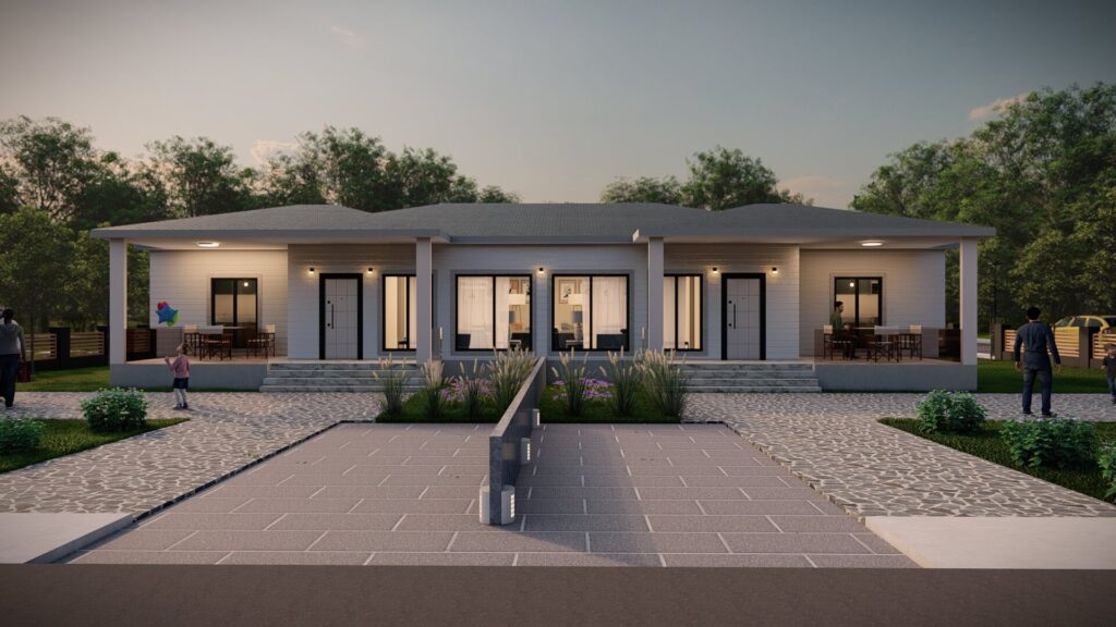 174 m² Hafif Çelik Ev Fiyatı - Büyük Aile Modeli dış cephe görünümü