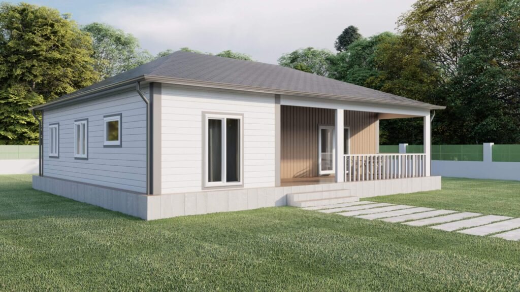 124 m² Hafif Çelik Ev Fiyatı - Aile Modeli dış cephe görünümü