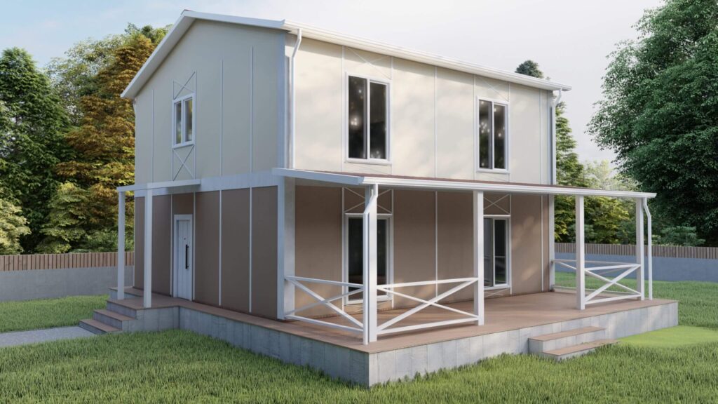 138 m² Prefabrik Aile Evi dış cephe görünümü